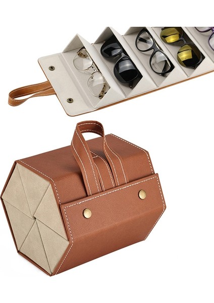 vshopVshop 6 Bölmeli Gözlük Saklama Kutusu - Kahverengi (Yurt Dışından)