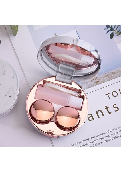 Marbling Plating Color Lens Case Glasses Box (Rose Gold) (Yurt Dışından)