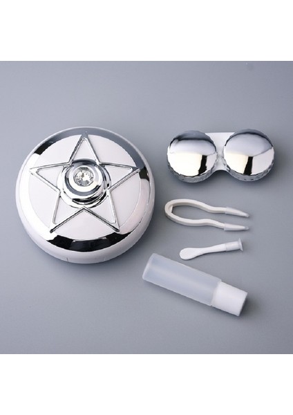 Taşınabilir Güzlik Lens Bakımı Çift Kutu Kontakt Lens Kılıfı (Silver) (Yurt Dışından)