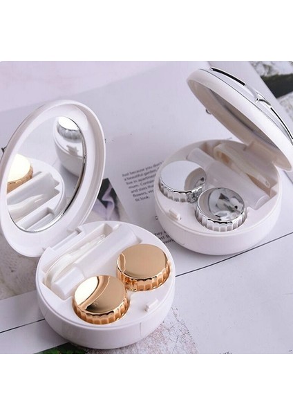 Taşınabilir Güzlik Lens Bakımı Çift Kutu Kontakt Lens Kılıfı (Silver) (Yurt Dışından) fiyatları