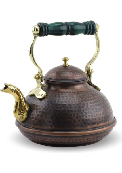 Bakır Çaydanlık Dövme Oksitli İtalyan Tipi 2,1 lt