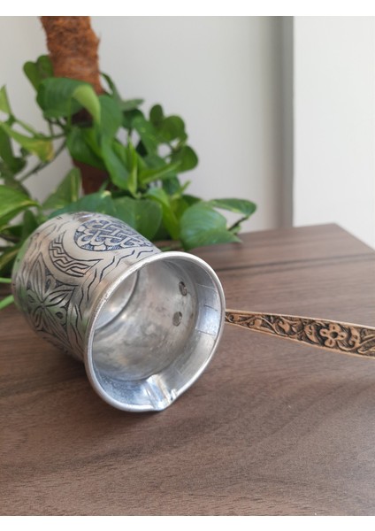 Bakır Cezve Kalın İşlemeli Kalaylı 550 ml