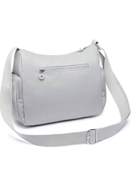 Krinkıl Kumaş Su Geçirmez Kadın Çapraz Çanta BC 1115 - Açık Gri fiyatları