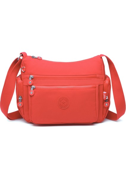 Krinkıl Kumaş Su Geçirmez Kadın Çapraz Çanta BC 1115 - Nar