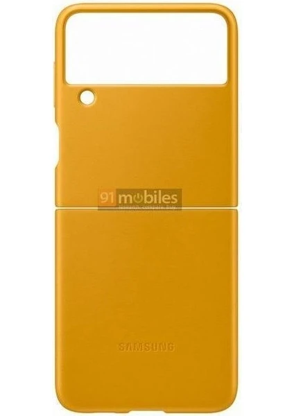 Galaxy Z Flip3 Leather Cover Kılıf - Hardal