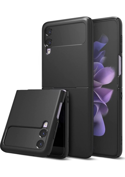 Galaxy Z Flip3 Leather Cover Kılıf - Siyah