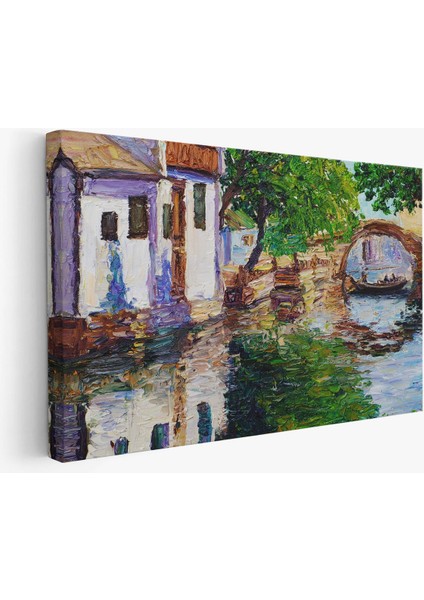 Yağlıboya Kanal Manzarası Dekoratif Kanvas Duvar Tablosu