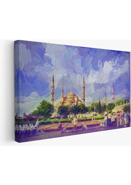 Sultan Ahmet Camii Yağlıboya Görünüm Dekoratif Kanvas Duvar Tablosu fiyatları