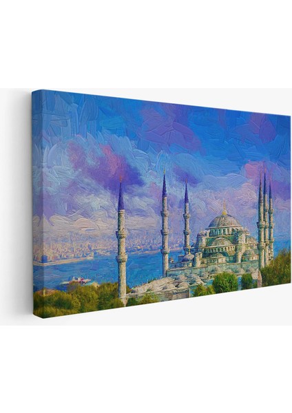 Sultan Ahmet Camii Yağlıboya Görünüm Kanvas Duvar Tablosu fiyatları