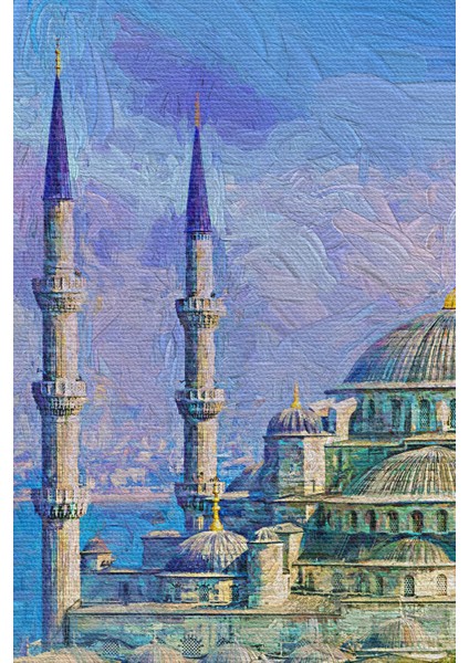 Sultan Ahmet Camii Yağlıboya Görünüm Kanvas Duvar Tablosu modelleri