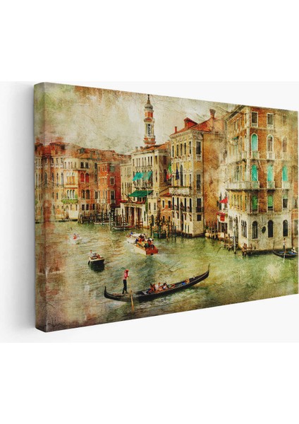 Venedik Kanalları Yağlıboya Çalışması Dekoratif Kanvas Duvar Tablosu fiyatları