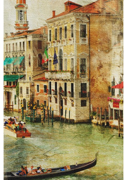 Venedik Kanalları Yağlıboya Çalışması Dekoratif Kanvas Duvar Tablosu modelleri