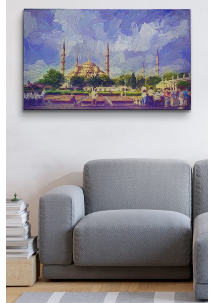 Sultan Ahmet Camii Yağlıboya Görünüm Dekoratif Kanvas Duvar Tablosu