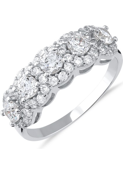 Preciosa Zirconia Taşlı Gümüş Beştaş Yüzük YZG.393