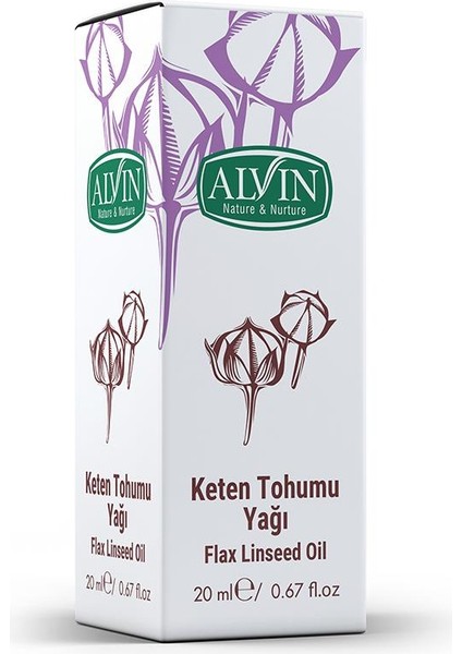 Keten Tohumu Yağı, Soğuk Sıkım, %100 Saf ve Doğal, 20 ml