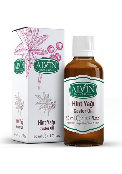 Hint Yağı (Castor Oil), Soğuk Sıkım, %100 Saf ve Doğal, 50 ml