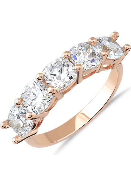 Preciosa Zirconia Taşlı Gümüş Beştaş Yüzük YZG.377
