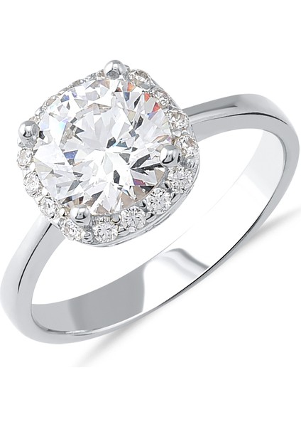 Preciosa Zirconia Taşlı Gümüş Tektaş Yüzük YZG.379