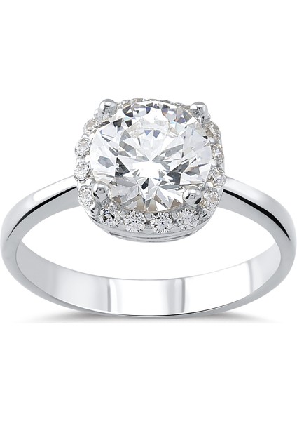 Preciosa Zirconia Taşlı Gümüş Tektaş Yüzük YZG.379