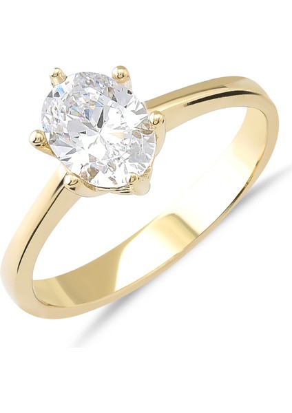 Preciosa Zirconia Taşlı Gümüş Tektaş Yüzük YZG.380