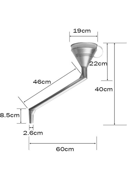Dirsekli Yağ Hunisi, 19CM