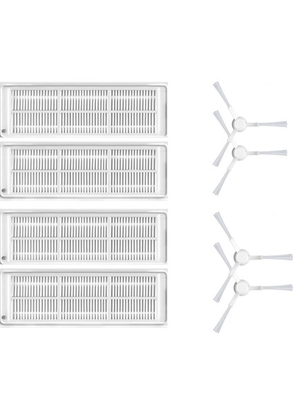 xiaomi Mop Pro STYJ02YM (Beyaz) Uyumlu Yedek Hepa Filtre ve Yan Fırça-8 Parça