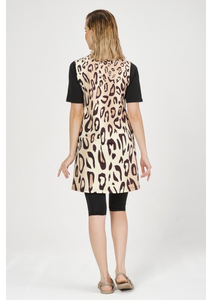 Desenli Yarım Kol Yarı Kapalı Mayo fırsatları