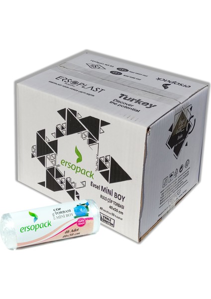 Evsel Mini Boy Çöp Torbası 40 x 50 adet 2000'LI Çöp Poşeti