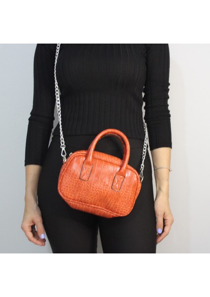 Butik Özge Bahar Krokodil Desen Çapraz Omuz Çantası