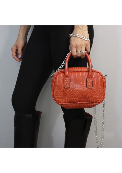 Butik Özge Bahar Krokodil Desen Çapraz Omuz Çantası