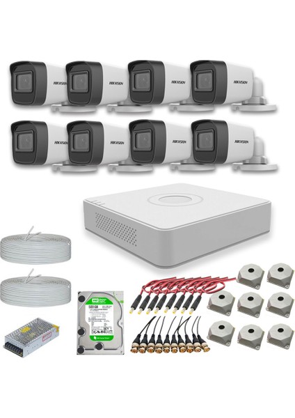 2mp 8 Kameralı Dış Ortam Ahd Hd-Tvı Full Kamera Seti