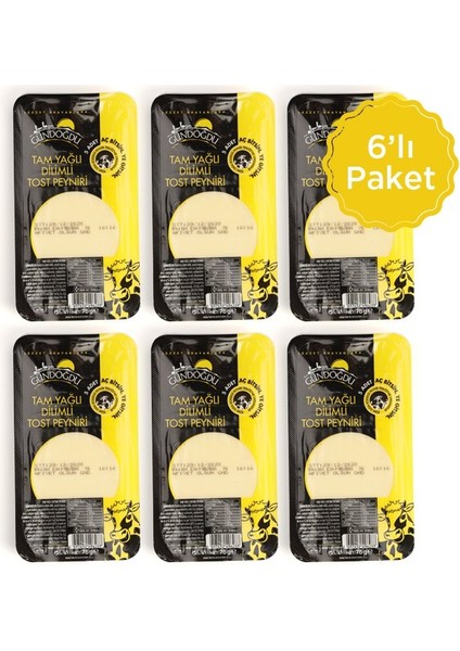 Dilimli Tost Peyniri 75 gr 6'lı