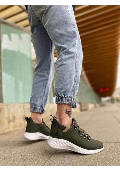 XON1601 Bağcıklı Rahat Yüksek Taban Haki Kamuflaj Casual Erkek Spor Ayakkabı modelleri