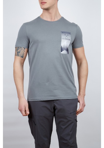 Lex Erkek T-Shirt Koyu Gri