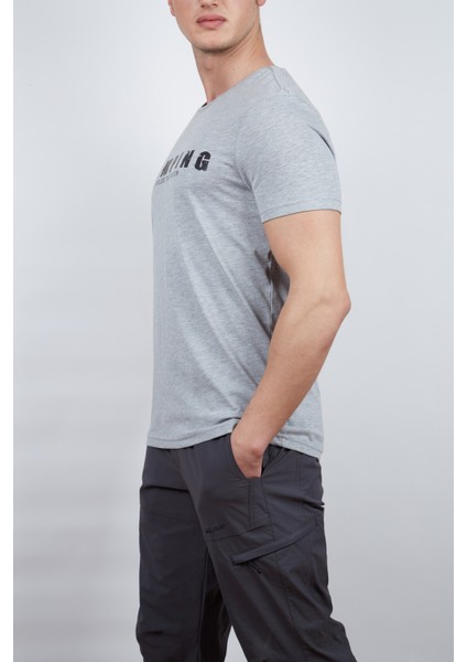 Buteo Erkek T-Shirt Gri Melanj modelleri