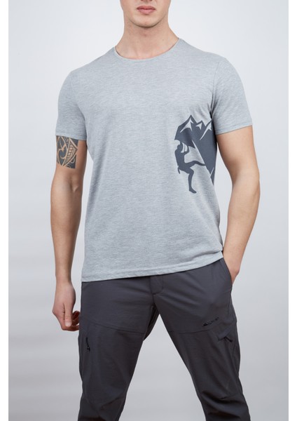 Camp Erkek T-Shirt Gri Melanj
