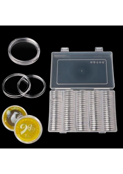Bozu Para Kapsülleri Depolama Tutucu Kılıfı Koleksiyon İçin 100 Adet 25 mm. (Yurt Dışından)