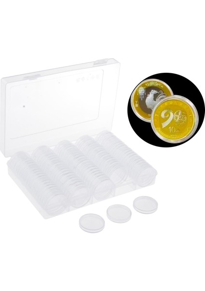 Bozu Para Kapsülleri Depolama Tutucu Kılıfı Koleksiyon İçin 100 Adet 25 mm. (Yurt Dışından)