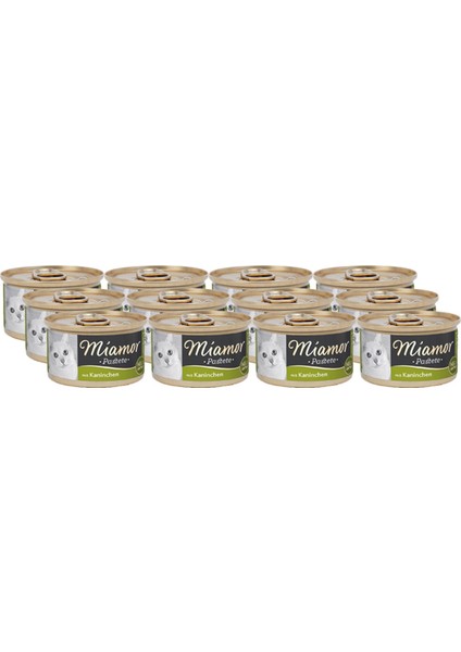 Pastete Tavşanlı 85 gr Yetişkin Kedi Konserve Maması 12 Li Ekonomik Koli