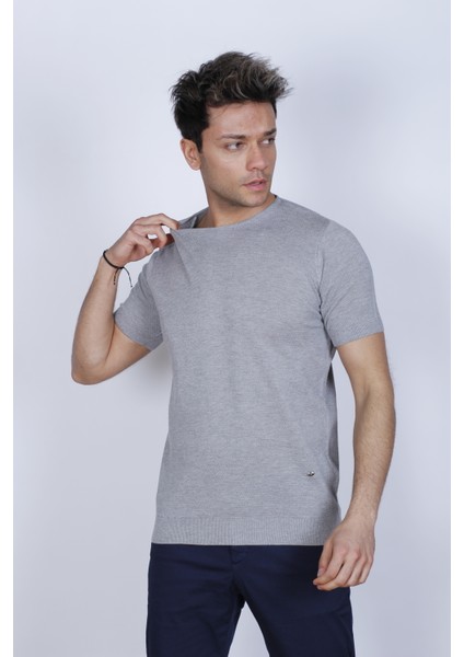 Bisiklet Yaka Kısa Kollu Pamuk Kazak modelleri