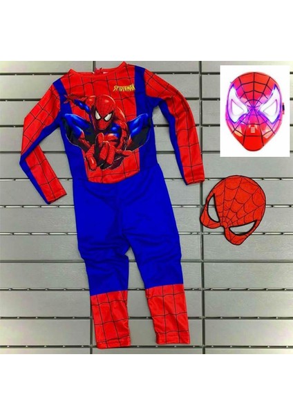 Işıklı Maskeli Marvel Spider-Man Kostümü Yeni Örümcek Adam Kostüm