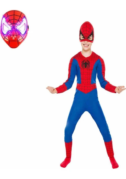 Marvel Spider-Man Işıklı Maskeli Marvel Spider-Man Kostümü Örümcek Adam Kostümü