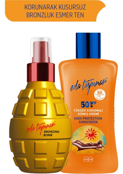 Bronzing Bomb & Yüksek Korumalı Güneş Kremi SPF 50+ (200 ml X 2 Çeşit)