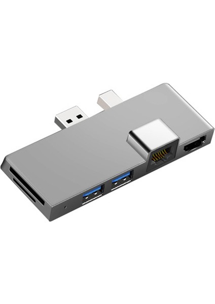 Yerleştirme Istasyonu HDMI Usb3.1 Dönüştürücü Splitter Yüzey Pro İçin 4/5/6 Gümüş (Yurt Dışından)