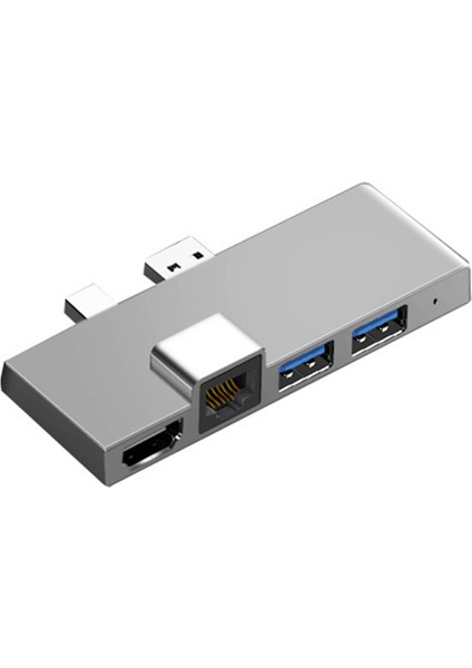 Yerleştirme Istasyonu HDMI Usb3.1 Dönüştürücü Splitter Yüzey Pro İçin 4/5/6 Gümüş (Yurt Dışından)