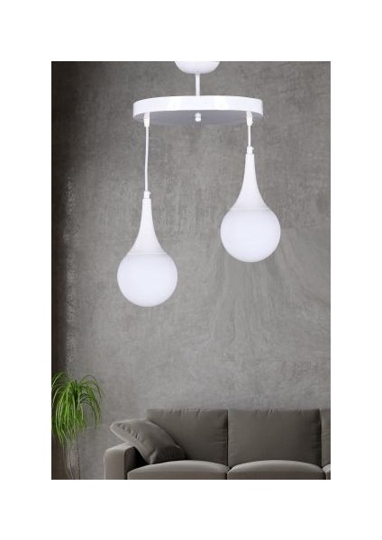 Damla 2'li Beyaz Avize