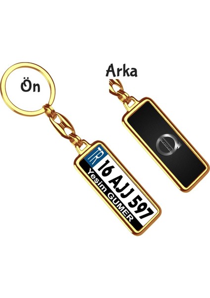 Kişiye Özel Volvo Fiber Logo Tema Plaka Anahtarlık