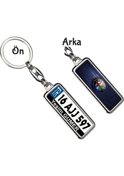 Kişiye Özel Alfa Romeo Creativ Logo Tema Plaka Anahtarlık