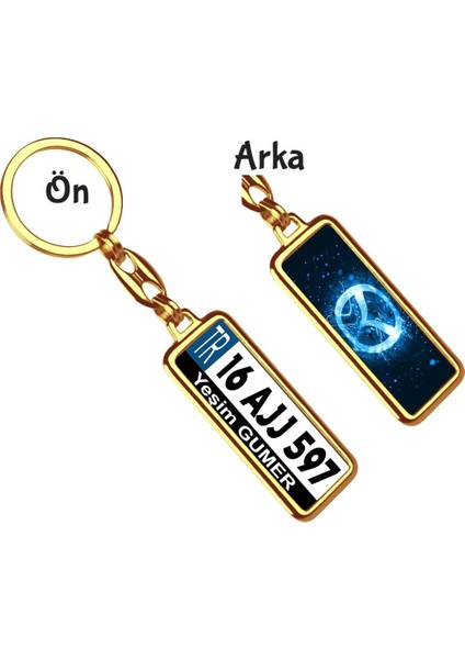 Kişiye Özel Mazda Parıltı Mavi Logo Tema Plaka Anahtarlık