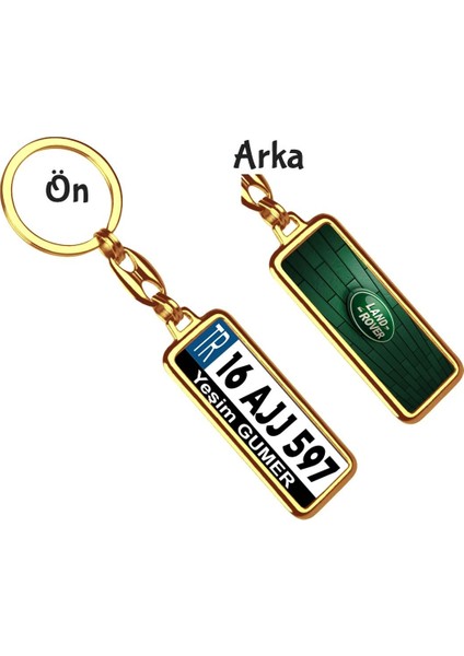 Kişiye Özel Land Rover Logo Tema Plaka Anahtarlık